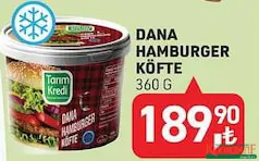 TARIM KREDİ DANA HAMBURGER KÖFTE 360 G TARIM KREDİ DANA HAMBURGER KÖFTE 360 G
